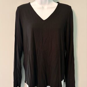 Eileen Fisher Black V-Neck Blouse